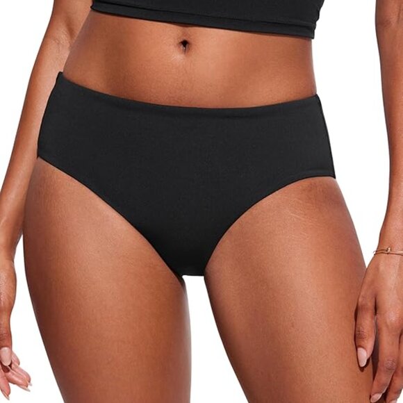 Bikini Bottoms for Women Mid Rise Full Coverage Bathing Suit Swimsuit